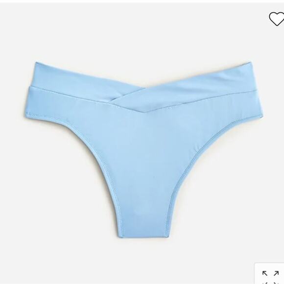 NWT J. Crew Blue Cross-Front Cheeky Bikini Swim Bathing Suit Bottom Size Small - Picture 1 of 7